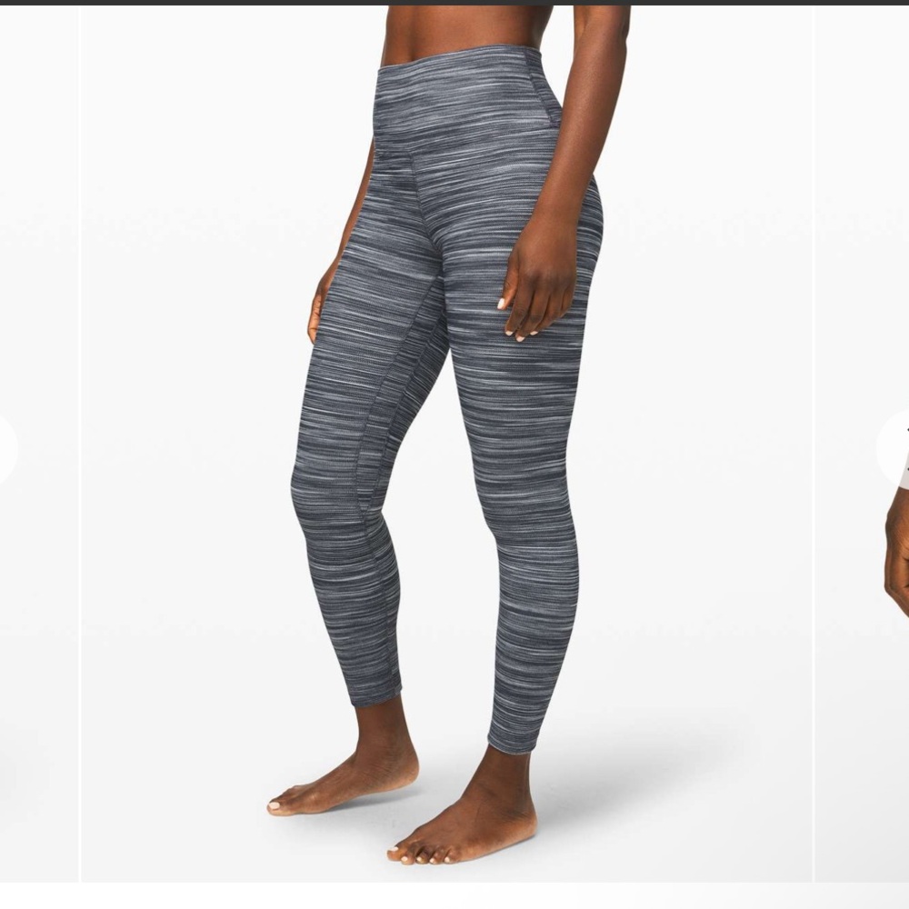 Lululemon Align Pant II 25" Mini Space Dye Herringbone‎ Heathered Black Size 6